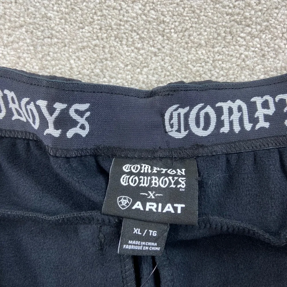NWT Ariat Compton Cowboys Joggers Mens XL Black Cold Series Fleece Sweatpants